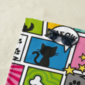 漫画ブックスタイルペットパターン ビーチタオル (インサイチュ)