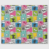 漫画ブックスタイルペットパターン ラッピングペーパー (フラット)