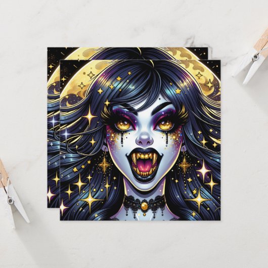 漫画ブックスタイルヴァンパイアハローウィンパーティ (正面/裏面インサイチュ)