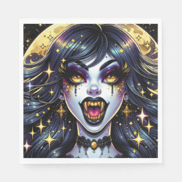 漫画ブックスタイルヴァンパイアハローウィンパーティ スタンダードランチョンナプキン