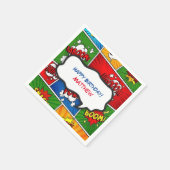 漫画ブックスタイル子供の誕生日パーティー スタンダードカクテルナプキン (角)