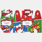 漫画ブックスタイル子供の誕生日パーティー フェイバーボックス (見開き)