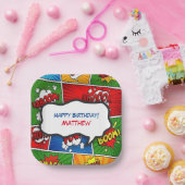 漫画ブックスタイル子供の誕生日パーティー ペーパープレート (パーティー)