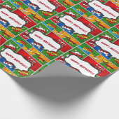 漫画ブックスタイル子供の誕生日パーティー ラッピングペーパー (角)