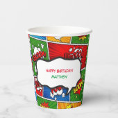 漫画ブックスタイル子供の誕生日パーティー 紙コップ (裏面)