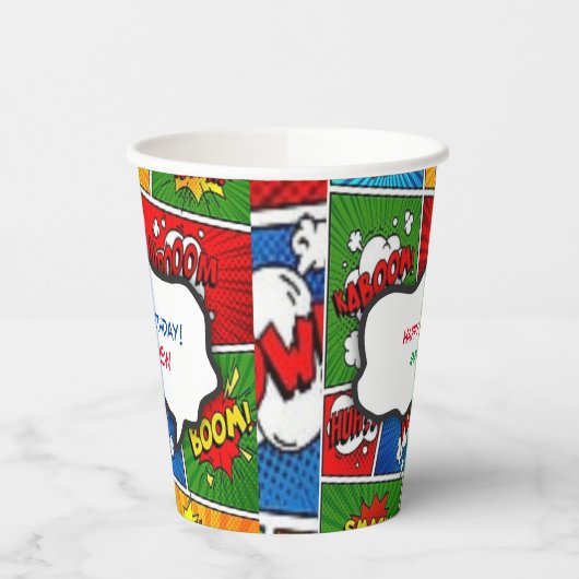 漫画ブックスタイル子供の誕生日パーティー 紙コップ (左)