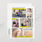 漫画ブックスタイル日付の保存 案内ポストカード (正面/裏面)