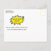 漫画ブックスタイル日付の保存 案内ポストカード (裏面)