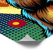 漫画ブックスタイル満月の前に狼男 ポスター (角)