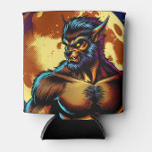 漫画ブックスタイル満月の前に狼男 缶クーラー (正面)