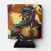 漫画ブックスタイル満月の前に狼男 缶クーラー (裏面)