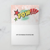 漫画ブックストリップポップ・アートの新聞スタイルグリーティングカード 招待状 (内部)