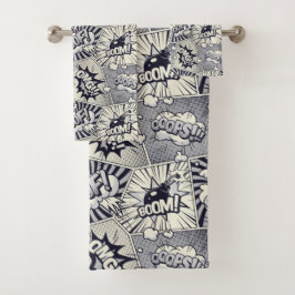 漫画ブックスピーチバブルタオルセット バスタオルセット