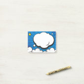 漫画ブックスピーチバポップ・アートのブルアートブルー ポストイット (デスク上)