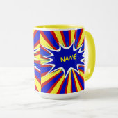 漫画ブックスーパーヒパーソナライズされたーロー名コーヒーマグ マグカップ (正面右)