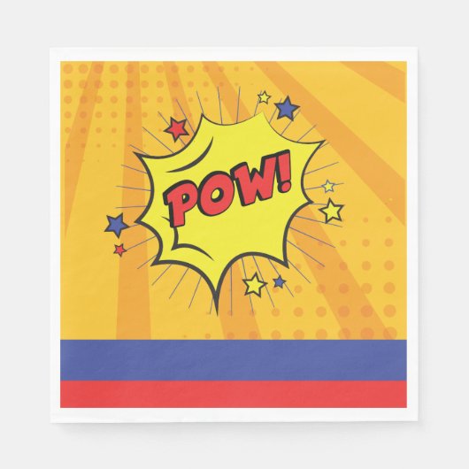 漫画ブックスーパーヒーロユニークボーイ誕生日 スタンダードランチョンナプキン (正面)