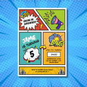 漫画ブックスーパーヒーロユニークボーイ誕生日 招待状