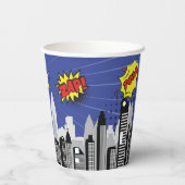 漫画ブックスーパーヒーロユニークボーイ誕生日 紙コップ (裏面)