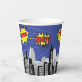 漫画ブックスーパーヒーロユニークボーイ誕生日 紙コップ (正面)