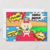 漫画ブックスーパーヒーローガール誕生のお知らせ 案内状 (正面)