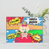 漫画ブックスーパーヒーローガール誕生のお知らせ 案内状 (スタンド正面)