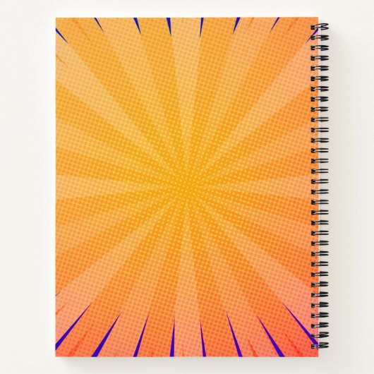 漫画ブックスーパーヒーロークール名パーソナライズされたトレンディー ノートブック (裏面)