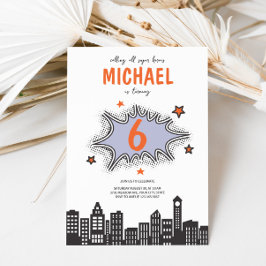 漫画ブックスーパーヒーローニーエイジ誕生日招待状 招待状