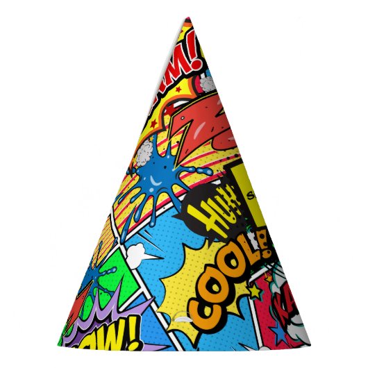 漫画ブックスーパーヒーローバースデーパーティカスタムー パーティーハット (左)