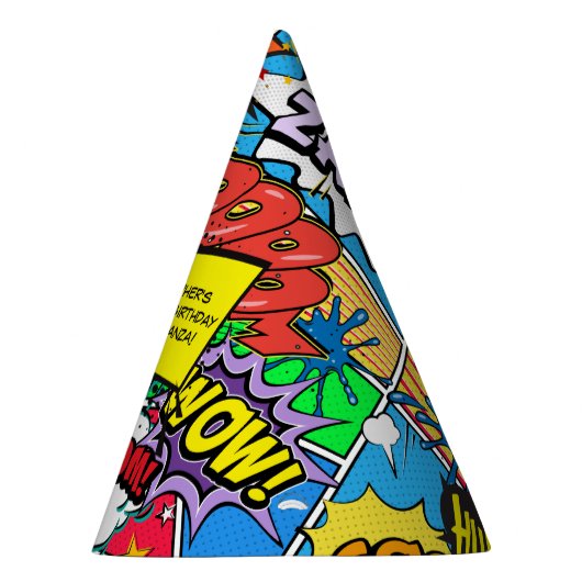 漫画ブックスーパーヒーローバースデーパーティカスタムー パーティーハット (右)