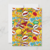 漫画ブックスーパーヒーローバースデーパーティーサンキューカード サンキューカード (裏面)