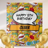 漫画ブックスーパーヒーローバースデーパーティー写真の背景 タペストリー