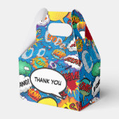 漫画ブックスーパーヒーローブルーバースデーパーティー フェイバーボックス (裏面サイド)