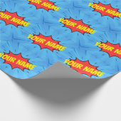 漫画ブックスーパーヒーローブルーレッドイエロー ラッピングペーパー (角)