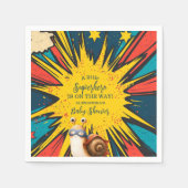 漫画ブックスーパーヒーローボーイベビーシャワー スタンダードカクテルナプキン (正面)