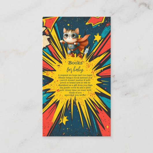 漫画ブックスーパーヒーローボーイベビーショウブックスフォーベビー エンクロージャーカード (正面)