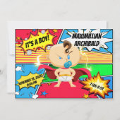 漫画ブックスーパーヒーロー誕生のお知らせ 案内状 (正面)