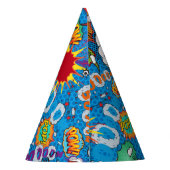 漫画ブックスーパーヒーロー誕生日ブルー パーティーハット (裏面)