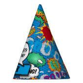 漫画ブックスーパーヒーロー誕生日ブルー パーティーハット (右)