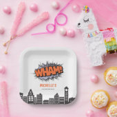 漫画ブックスーパーヒーロー誕生日 ペーパープレート (パーティー)