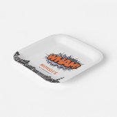 漫画ブックスーパーヒーロー誕生日 ペーパープレート (傾斜あり)