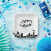 漫画ブックスーパーヒーロー誕生日 ペーパープレート (パーティー)