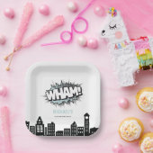 漫画ブックスーパーヒーロー誕生日 ペーパープレート (パーティー)