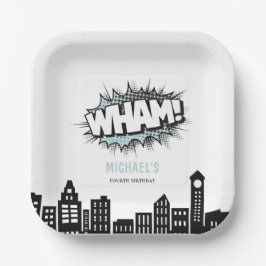 漫画ブックスーパーヒーロー誕生日 ペーパープレート