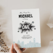 漫画ブックスーパーヒーロー1歳の誕生日招待状 招待状