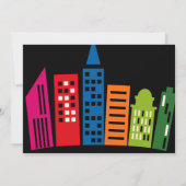 漫画ブックスーパーヒーロー4歳の誕生日 招待状 (裏面)