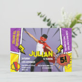 漫画ブックスーパーヒーロー5thボーイズ誕生日 招待状 (スタンド正面)