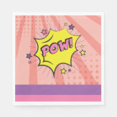 漫画ブックスーパーユニークヒーローガールズ誕生日 スタンダードランチョンナプキン (正面)