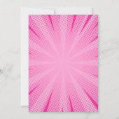 漫画ブックスーパーユニークヒーローガールズ誕生日 招待状 (裏面)