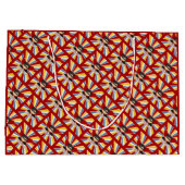 漫画ブックテーマを赤でスーパーヒーローボーイに ラージペーパーバッグ (裏面)