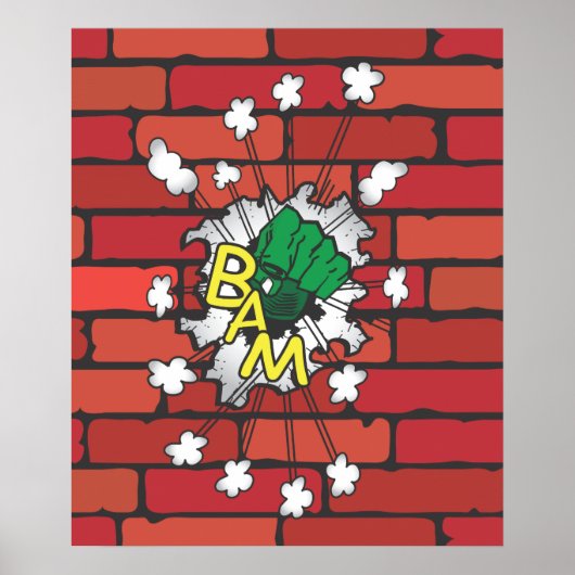 漫画ブックノックアウトポスターイラストレーション ポスター (正面)